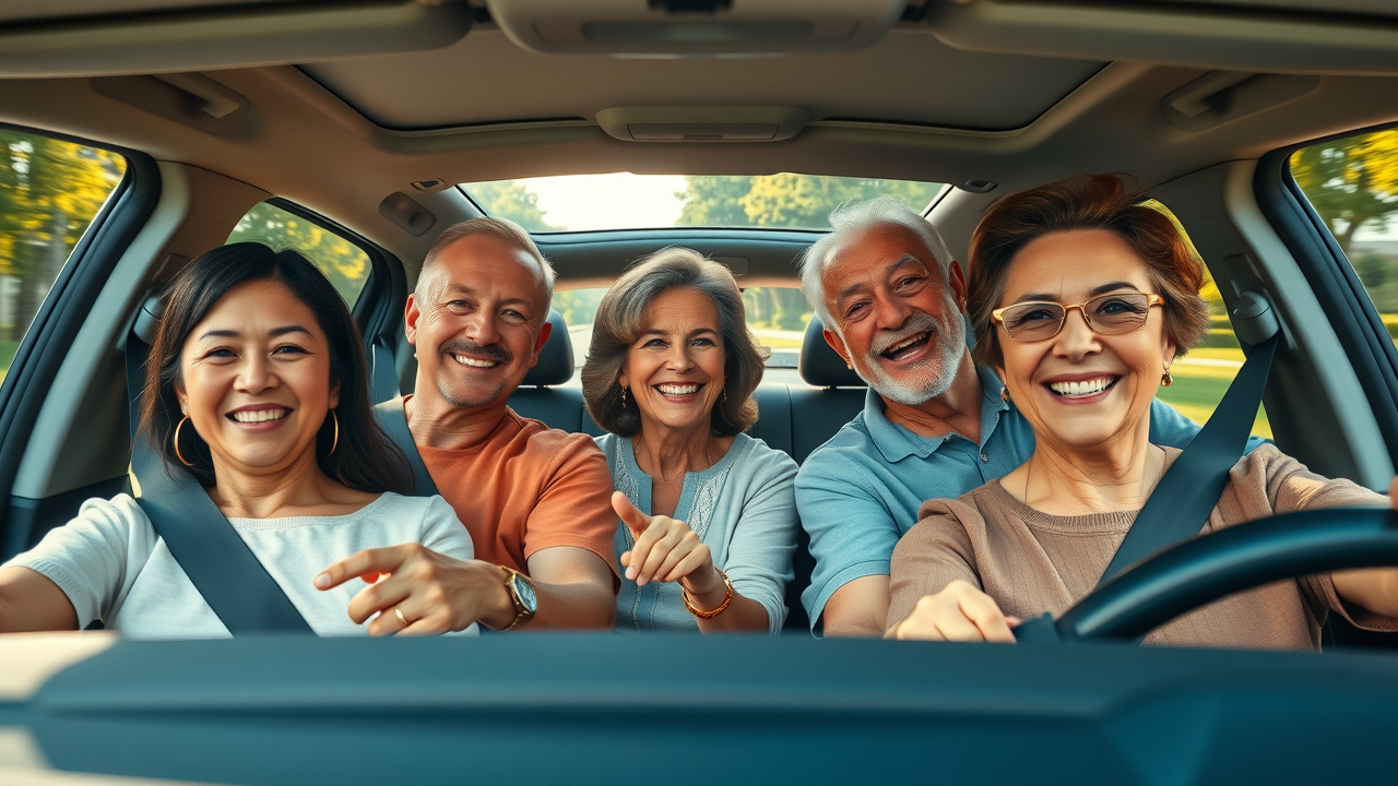 happy family enjoying smooth driving in a clean, well-maintained car