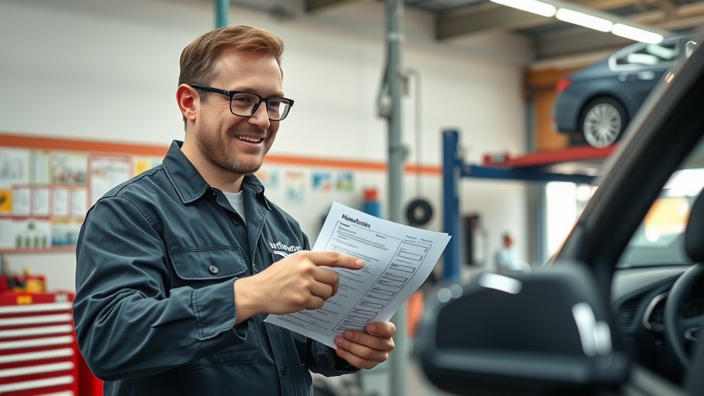 Columbus auto repair expert sharing maintenance tips with car owner