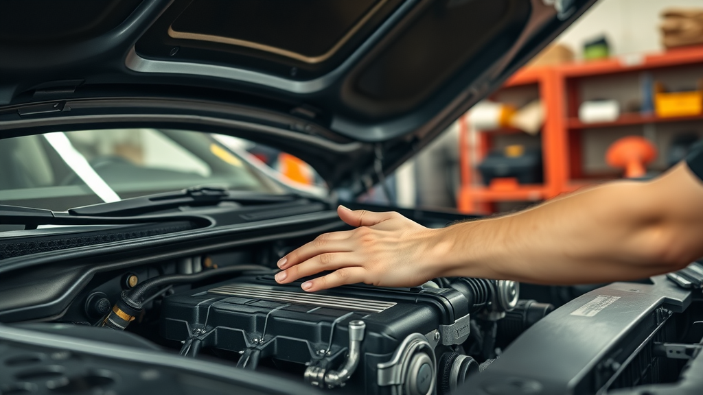 Engine repair in progress by expert hands at trusted auto shop