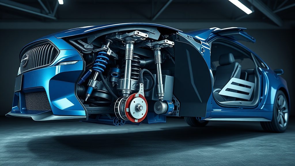 Car diagram revealing brake and suspension repair for maximum safety.