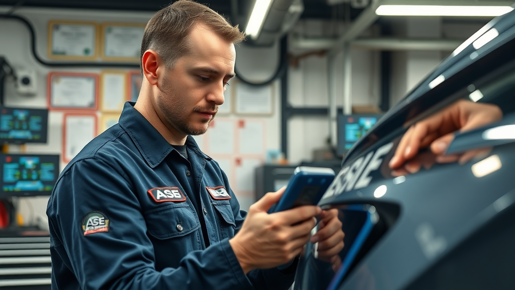 ASE certified mechanic diagnosing an import SUV with advanced diagnostic tools.