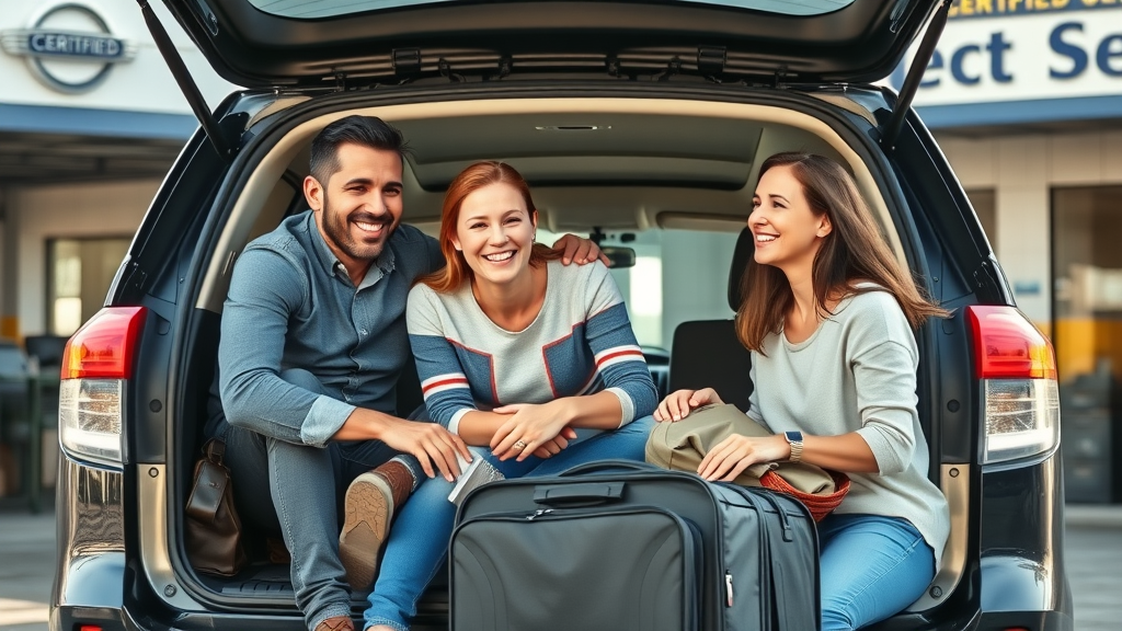 Family ready for safe travels with nationwide warranty repairs coverage.