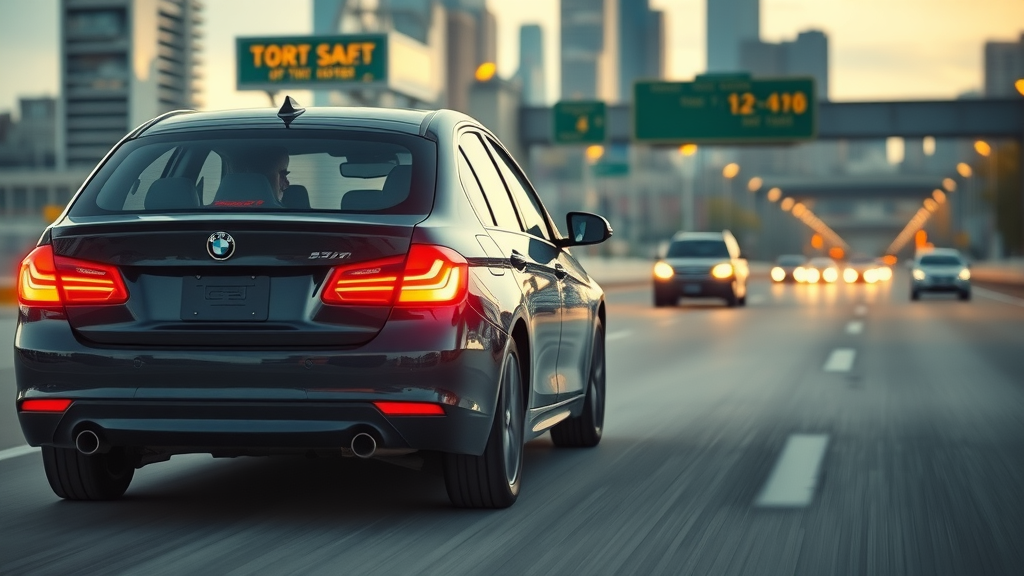 Safe car stop thanks to timely brake repair services on a busy highway