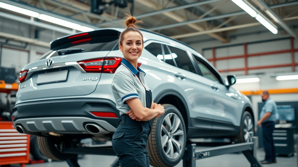 Technician rotating tires at professional shop for tire inspection rotation